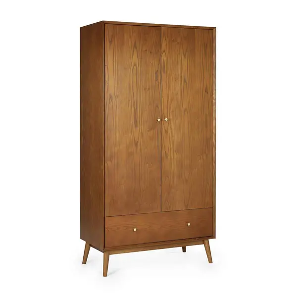 Image of Julian Bowen Lowry 2 Door 1 Drawer Wardrobe LOW055