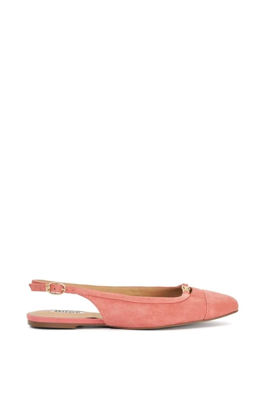 Image of Dune London Womens 'Hanna' Suede Ballet Pumps in Pink Size: 8 Pink Female 8