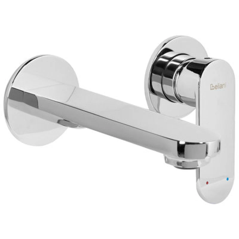 Image of Beliani Wall Mounted Basin Mixer Tap Guatavia Brass Silver