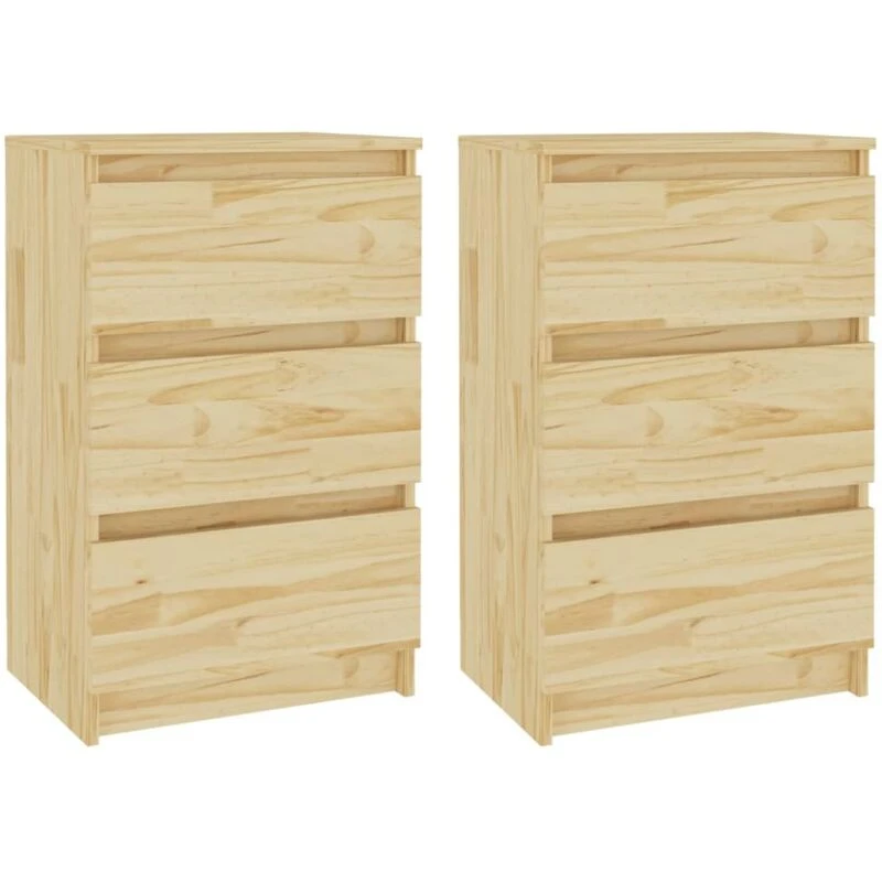 Image of VIDAXL Bedside Cabinets 2 pcs 40x29.5x64cm Solid Pine Wood Vidaxl 8720286607848