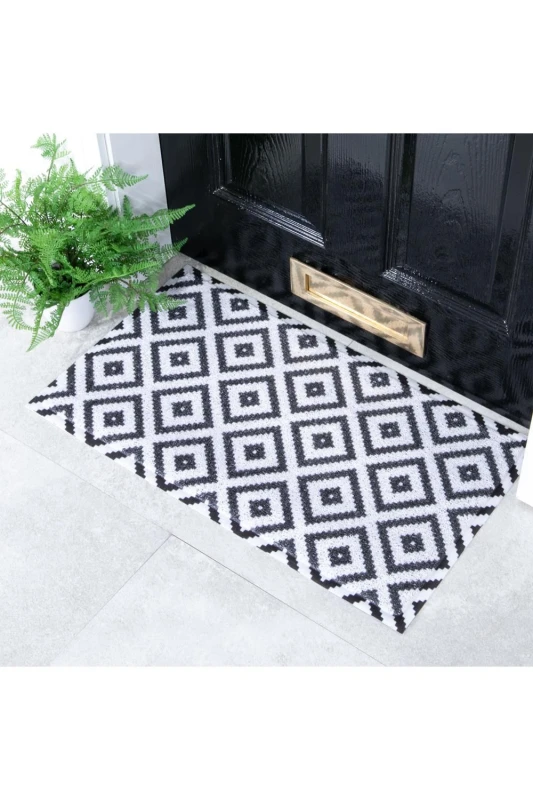 Image of Artsy Doormats Black Diamond Black Doormat (70 X 40Cm), Black DMW-DIAMONDBLK-