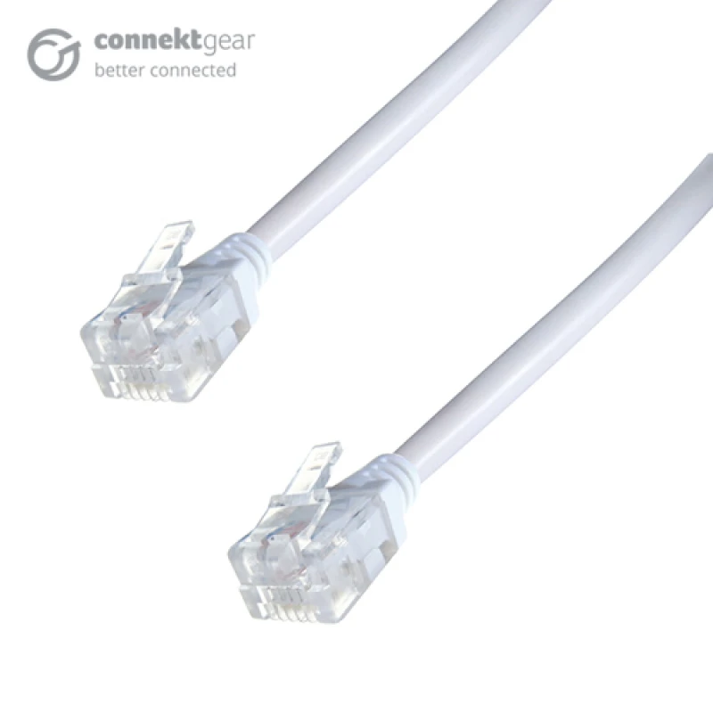 Image of connektgear 15m ADSL Broadband High Speed Modem Cable RJ11 Male to RJ1