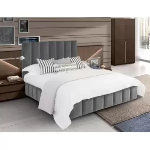Image of Envisage Trade - Nora Upholstered Beds - Plush Velvet, King Size Frame, Grey - Grey
