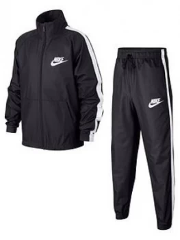 Image of Nike Older Boys Woven Tracksuit Black Dark Grey Size L12 13 Years