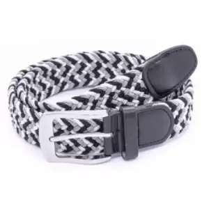 Image of Duke Mens Quinn Braided Stretch Belt (3XL) (Grey/White/Black)