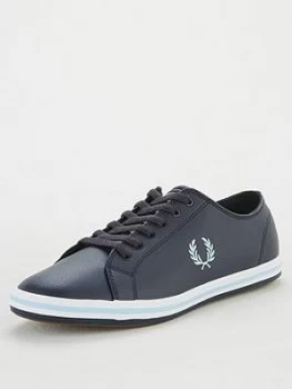 Image of Fred Perry Kingston Leather Trainers - Navy, Size 10, Men