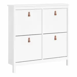 Image of Barcelona Shoe Cabinet with 4 Compartments, white