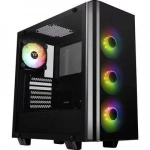 Image of Thermaltake View 21 Tempered Glass RGB Plus Midi tower PC casing Black 4 built-in LED fans, Dust filter, Window