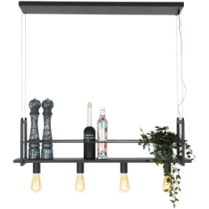 Image of Sienna Buckley Straight Bar Pendant Ceiling Light Matt Black