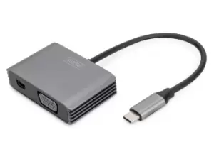 Image of Digitus USB Type-C 4 K 2-in-1 Mini DisplayPort + VGA Graphics...