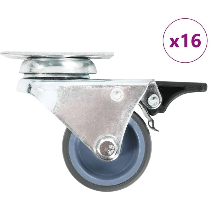 Image of VIDAXL 16 pcs Twin-wheel Swivel Casters 50 mm Vidaxl 8719883717203