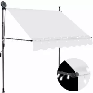 Image of Manual Retractable Awning with LED 100cm Cream Vidaxl Cream