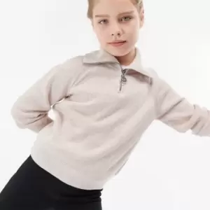 Image of Barbour International Girls Ballerio Half Knit Zip Jumper - Ash Pink - 10-11 Years