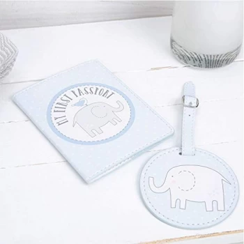 Image of Petit Cheri Passport Holder & Luggage Tag Set - Blue