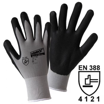 Image of Worky 1167 Nitril Grid Fine Knitted Glove - Size 8