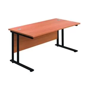 Image of Jemini Rectangular Double Upright Cantilever Desk 1200x800x730mm