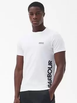 Image of Barbour International Bold Side Logo T-Shirt - White, Size L, Men