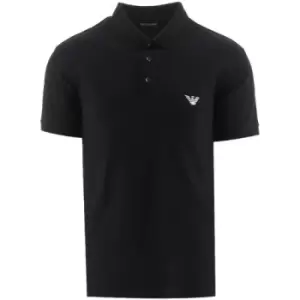 Image of Emporio Armani Loungewear Black Short Sleeve Polo Shirt