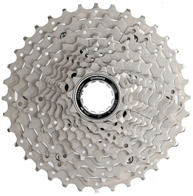 Image of Shimano Deore CS-HG50 10-speed cassette 11 - 36T 11 - 36 teeth Silver - Cycles UK