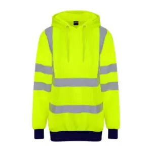 Image of Pro RTX High Visibility Unisex Adults Reflective Hoodie (M) (Yellow/Navy)