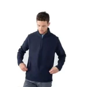 Image of Henbury Mens Zip Neck Micro Fleece Top (M) (Navy)