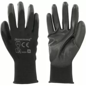 Image of Loops - medium Black Gloves 13 Gauge Knitted & Poly Coated Palms & Fingers Open Back
