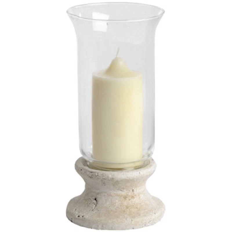Image of Love Lace Stone Based Hurricane Lantern Cream