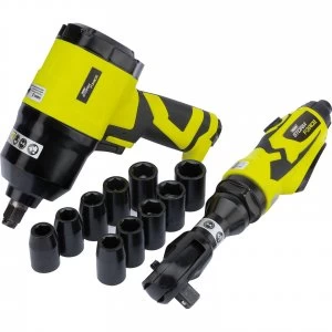 Image of Draper Storm Force Composite Air Ratchet Impact Wrench Kit 1/2" Drive