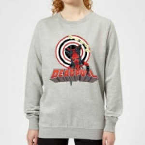 Image of Marvel Deadpool Upside Down Womens Sweatshirt - Grey - M