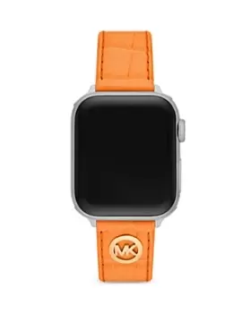 Image of Michael Kors Apple Watch Croc-Embossed Leather Strap