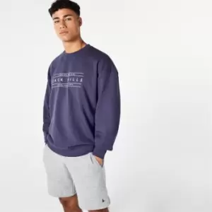 Image of Jack Wills Rubber Logo Crew Sweatshirt - Blue