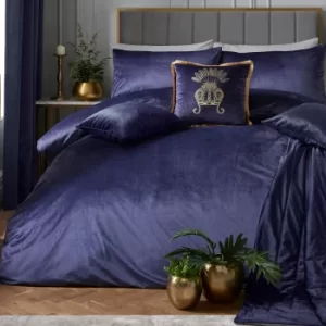 Image of ﻿Laurence Llewelyn-Bowen Montrose Navy Duvet Cover and Pillowcase Set Navy Blue