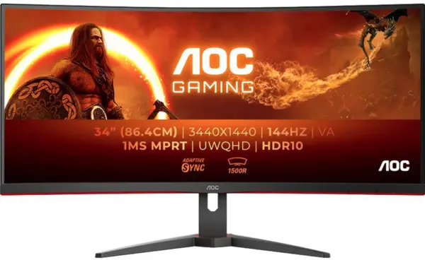 Image of AOC G2 34" CU34G2XE/BK Wide Quad HD Curved Gaming LED Monitor
