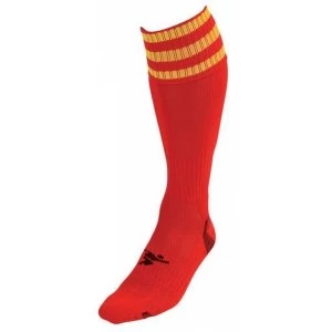 Image of PT 3 Stripe Pro Football Socks LBoys Red/Yellow