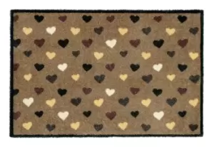 Image of Recylon Multi Heart Design Heavy Duty Mat, 75Cm X 50Cm