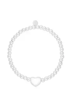 Image of Sterling Silver 925 Large Heart Ball Stretch Bracelet