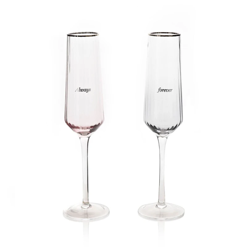 Image of Amore by Juliana Amore by Juliana Set of 2 Always And Forever Flute Glasses