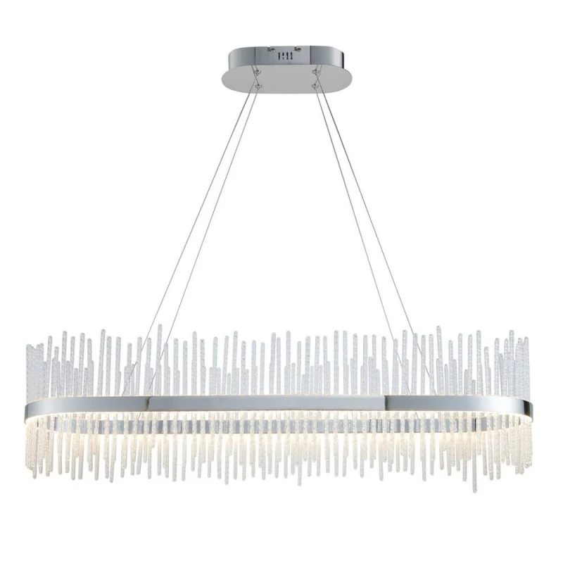 Image of Trapani Bar Pendant Ceiling Light Chrome Plate, Clear Glass