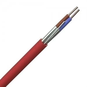 Image of Zexum Red 1.5mm 16A 2 Core and Earth Brown Blue Fire Resistant Rated BASEC Approved Power Cable - 5 Meter