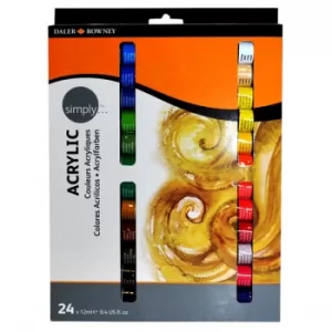 Image of Daler Rowney Simply Acrylic 24 x 12ml Set