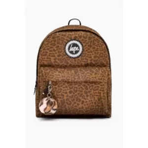 Image of Hype Crest Leopard Print Backpack (One Size) (Brown/Black/White) - Brown/Black/White