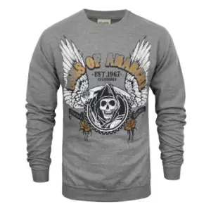 Image of Sons Of Anarchy Mens Winged Reaper Sweater (M) (Grey)