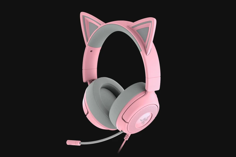 Image of RAZER Kraken Kitty V3 X USB 7.1 Gaming Headset - Quartz, Pink 8887910061091