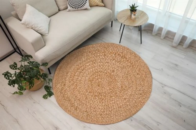 Image of Esselle Heaton Jute Circle Large Rug Natural unisex