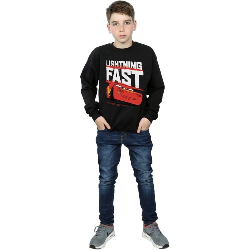 Image of Cars Lightning Fast Cotton Sweatshirt Black male