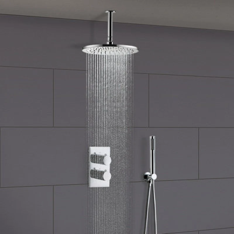 Image of Nes Home Calla Concealed Thermostatic Mixer Valve Hand Held With Square 300mm Shower Head Set