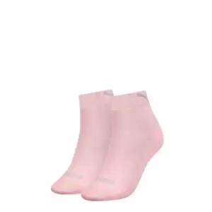 Image of Puma 2 Pack Quarter Socks Womens - Pink