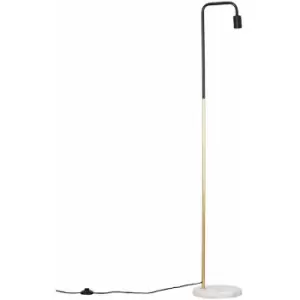 Image of Industrial Style Floor Lamp with Marble Base - Gold