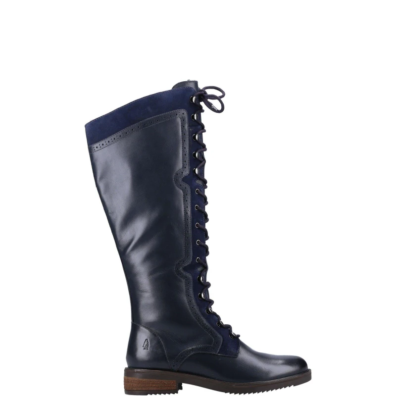 Image of Hush Puppies Womens Rudy Tall Lace Up Zip Knee High Boots - UK 3 Blue female GDE2637NVY3