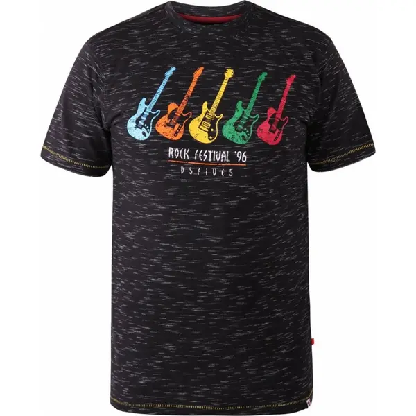 Image of D555 by Duke Duke Mens Big Size Barnet Guitar Rock Festival Print Cott